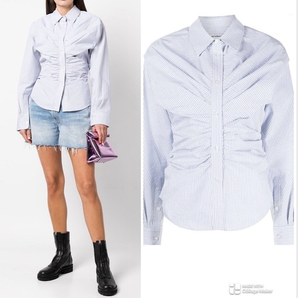 Alexander Wang women pulled short with back cummerbund blue multi NWT - Picture 1 of 9